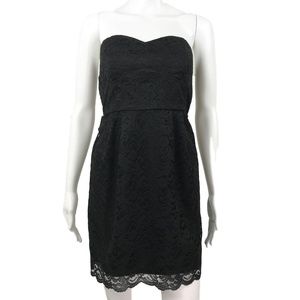 As U Wish Strapless Black Lace Dress